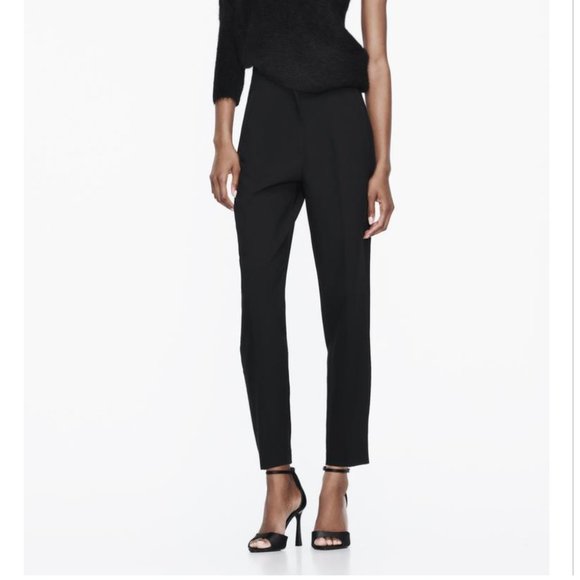 Zara High Waist Pants Black Small - Picture 2 of 10